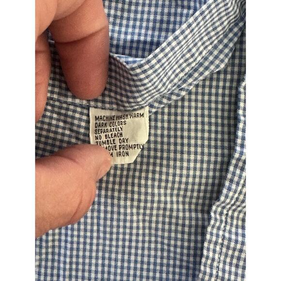 Chaps x Ralph Lauren Men's Blue White Plaid Print Button Down Shirt Size Large - Picture 2 of 8